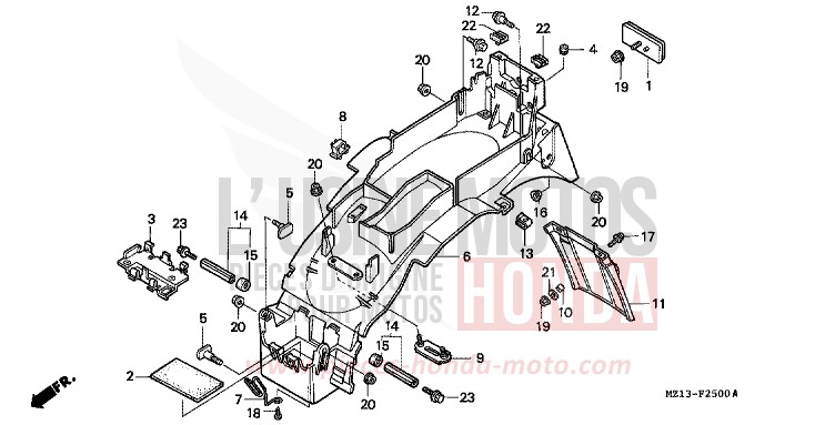 REAR FENDER for CB1000F "Big One" BLACK (NH1E) from 1993
